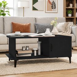 Engineered Wood Black Coffee Table 90x50x40 cm