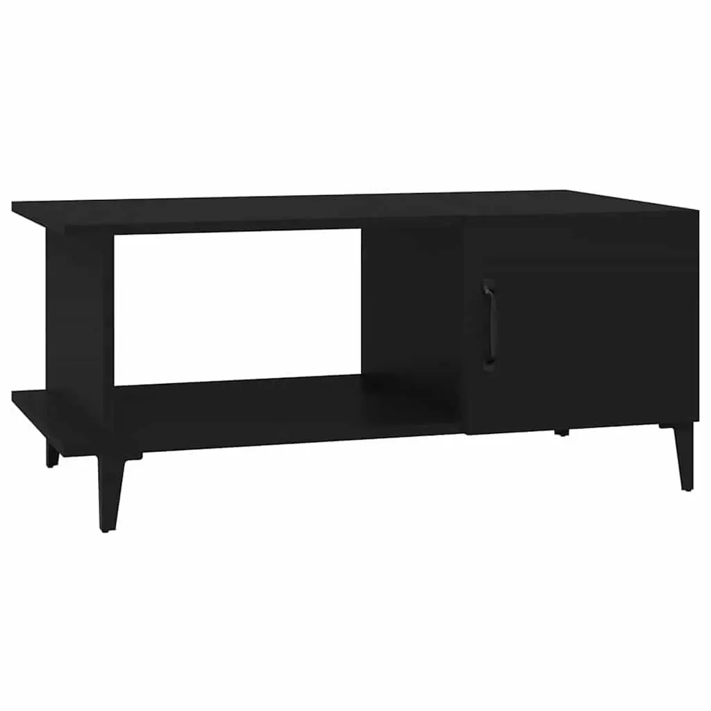 Coffee Table Storage Compartment Shelf 90x50x40 cm Black