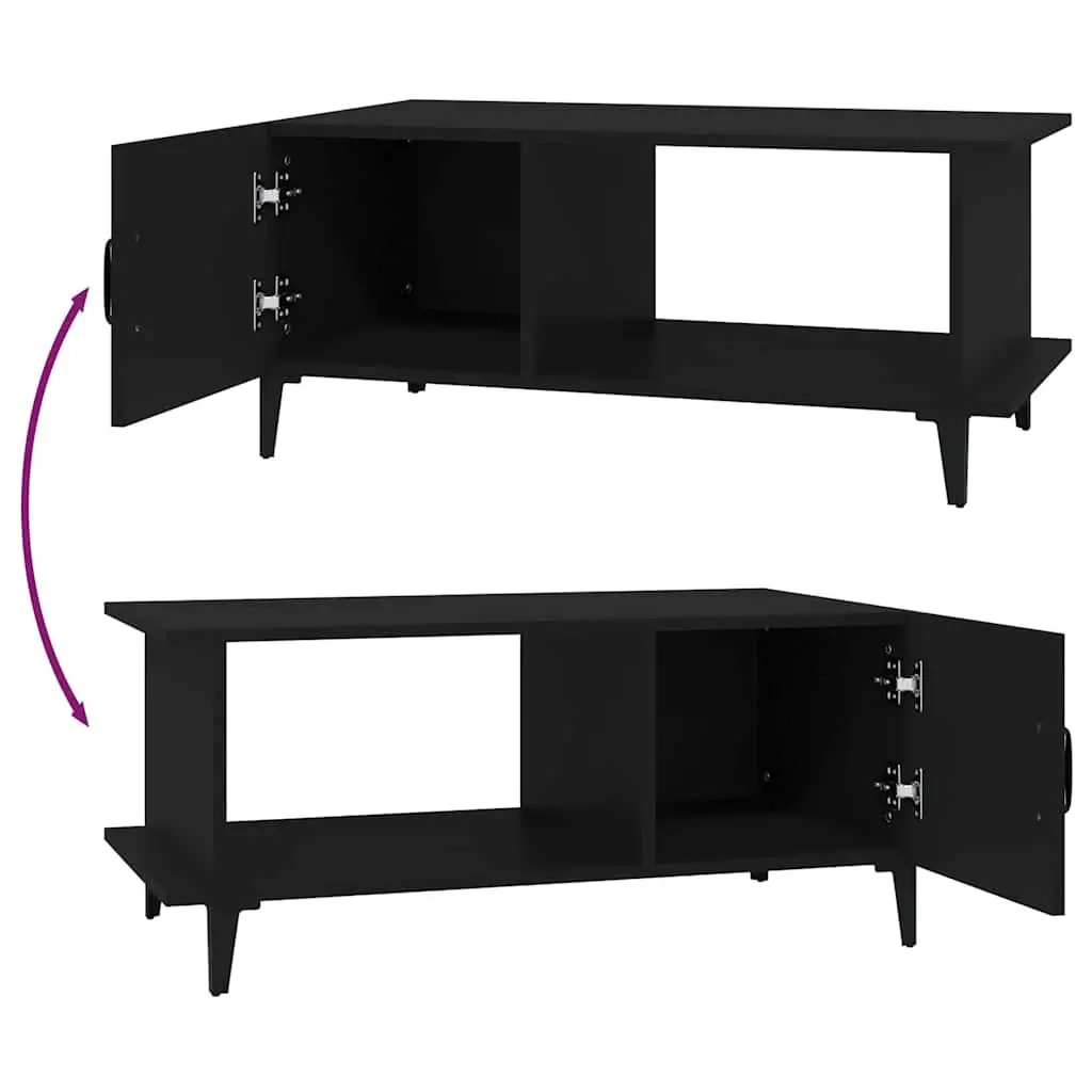 Coffee Table Storage Compartment Shelf 90x50x40 cm Black