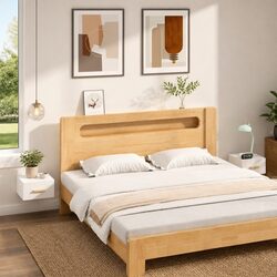 Set of 2 Wall-Mounted Bedside Cabinets in White
