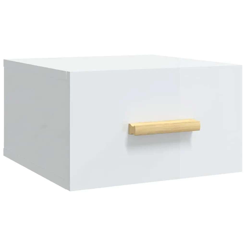 Wall-mounted Bedside Cabinets Floating Storage Shelves 35 x 35 x 20 cm White High Gloss 2 Piece
