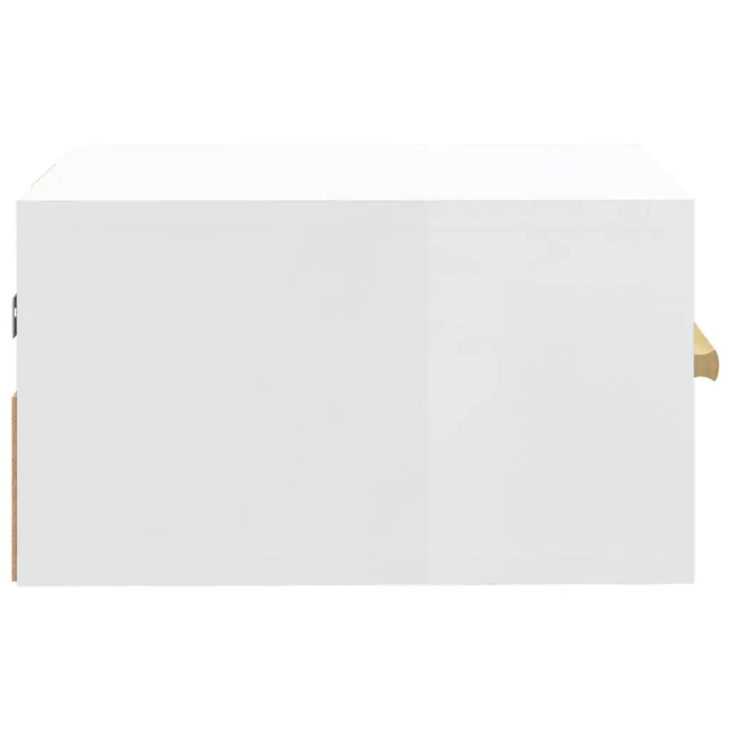 Wall-mounted Bedside Cabinets Floating Storage Shelves 35 x 35 x 20 cm White High Gloss 2 Piece