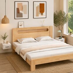 Wall-Mounted Bedside Cabinets Set of 2 White Floating