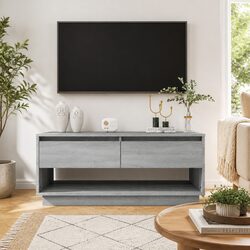 Engineered Wood Grey Sonoma TV Cabinet for Media Storage