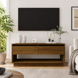 Engineered Wood TV Cabinet with Drawers in Brown Oak