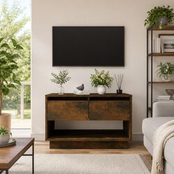 Engineered Wood TV Cabinet Lowboard with 2 Drawers