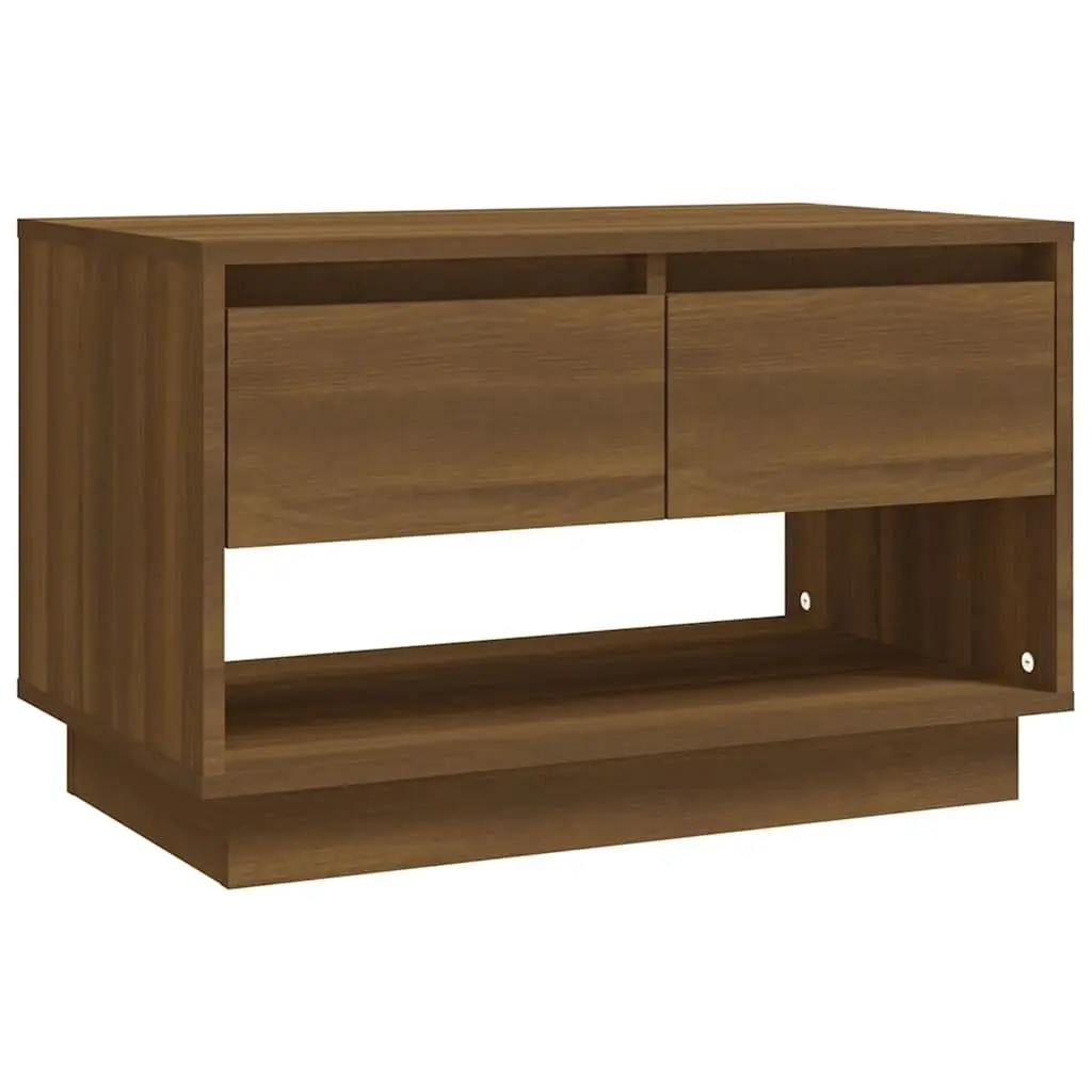 TV Cabinet Durable Storage Unit with Drawers Open Compartment 70cm Brown