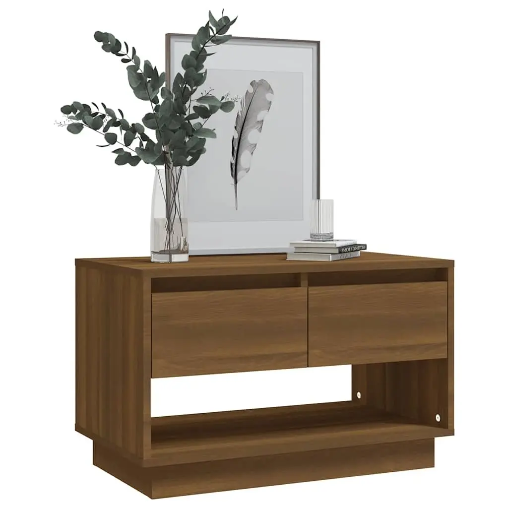 TV Cabinet Durable Storage Unit with Drawers Open Compartment 70cm Brown