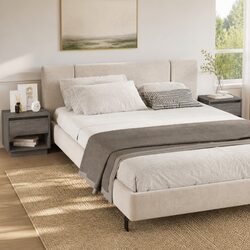 Set of 2 Grey Sonoma Nightstands with Storage Drawer