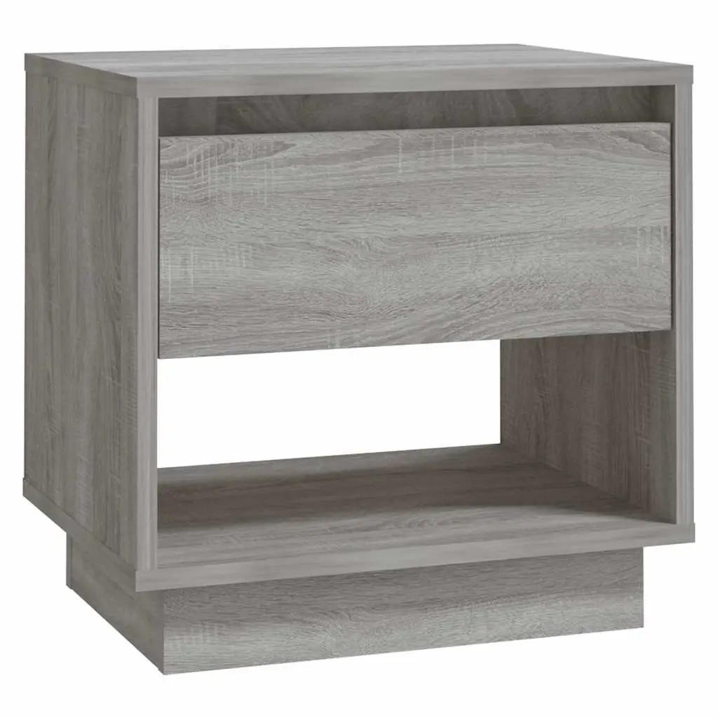 Bedside Cabinets Storage Drawer Compartment Grey Sonoma Set 2 pcs