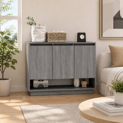 Storage Cabinet Sideboard Grey 97x31x75cm