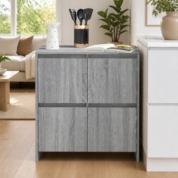 Storage Cabinet Grey Sonoma 70x41x75 cm with 4 Doors