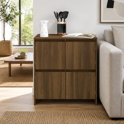 Brown Oak Sideboard Storage Cabinet with 4 Doors