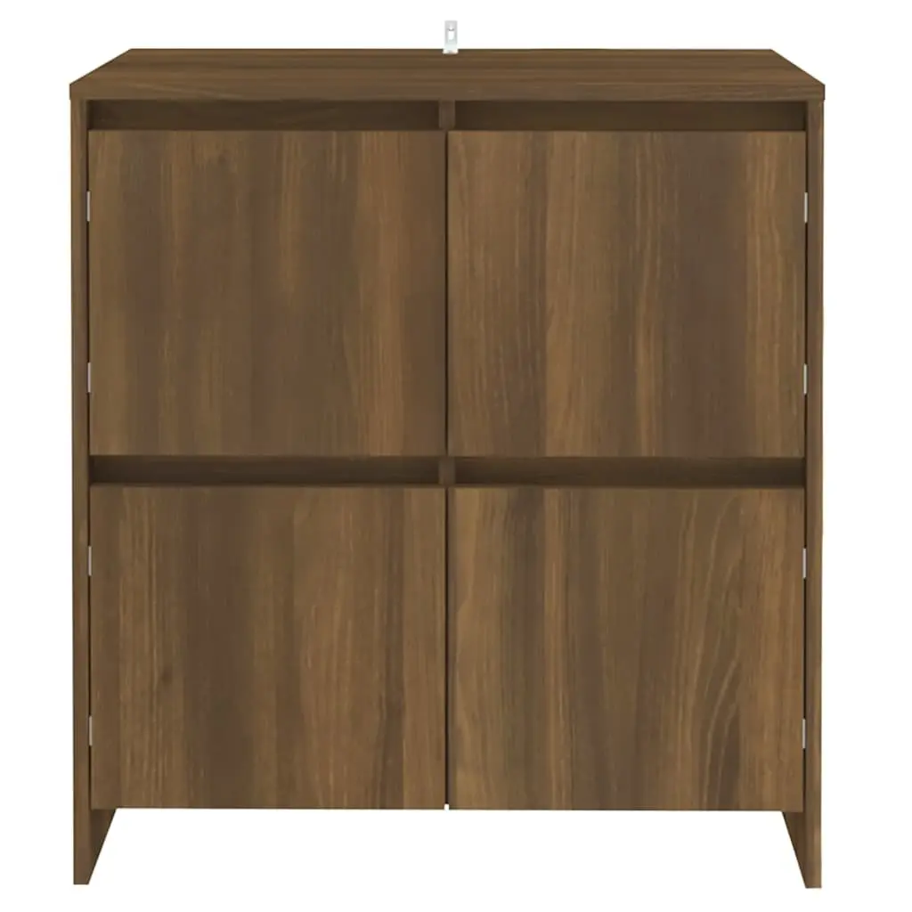Sideboard with 4 Doors Brown Oak Storage Cabinet Buffet Furniture 70x41x75cm