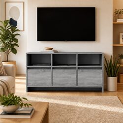 Engineered Wood Grey TV Cabinet 102x37.5x52.5cm