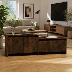 4 Door Lowboard TV Cabinet in Smoked Oak - 146.5cm