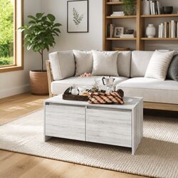 Modern Grey Sonoma Coffee Table with Storage Drawers