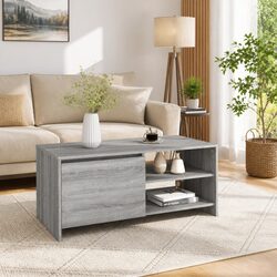 Modern Grey Coffee Table with Durable Construction