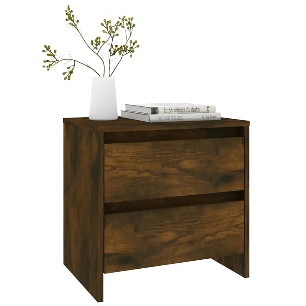 Bedside Cabinets Storage 2 Piece Brown 45x34.5x44.5 cm