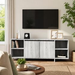 Engineered Wood Grey TV Cabinet for Storage Solutions