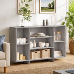 Sonoma Grey Sideboard Engineered Wood Storage Cabinet