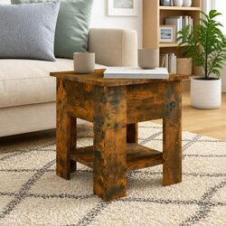 Coffee Table with Storage Shelf, Engineered Wood, Brown