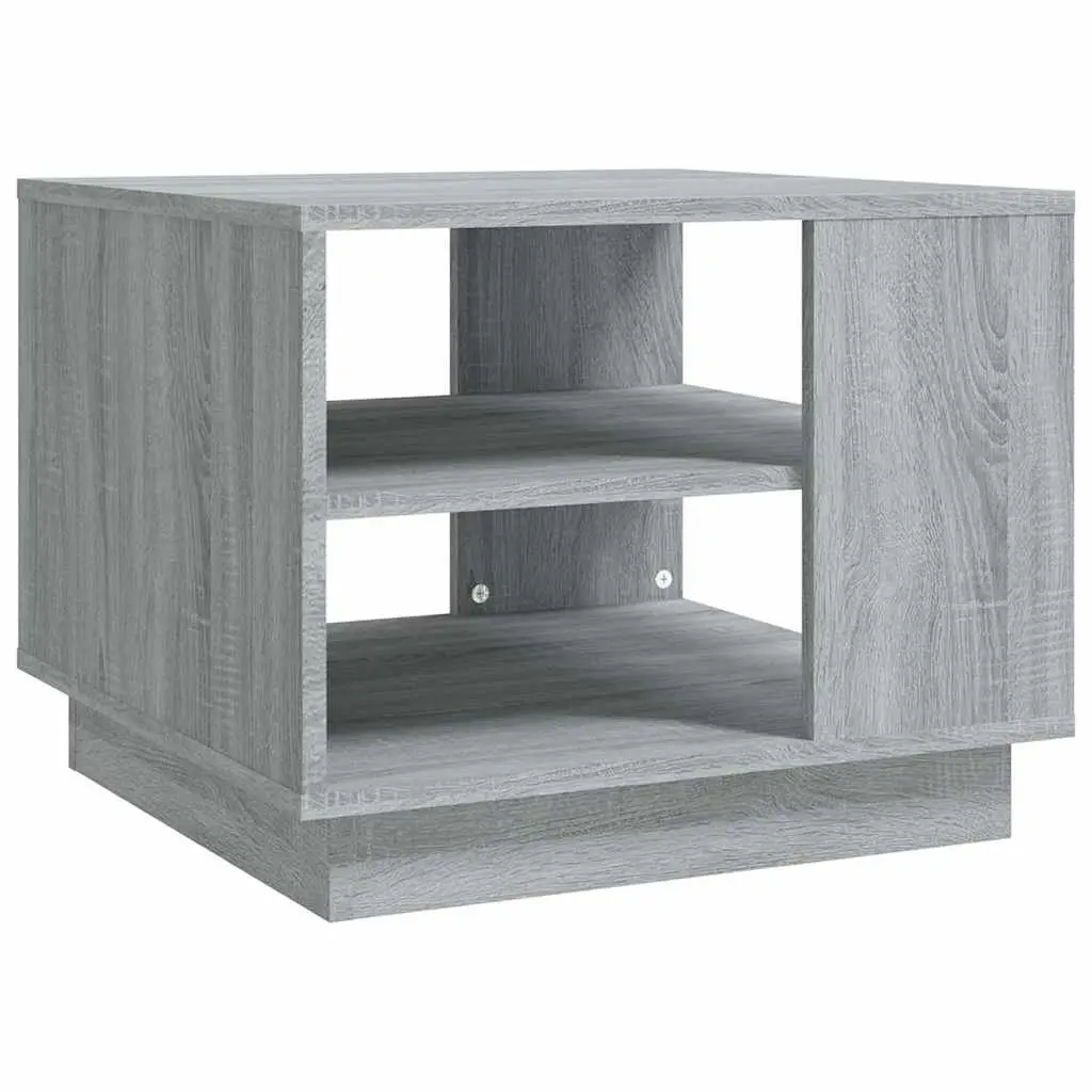 Coffee Table Modern Storage Shelves Square Grey 55W x 55D x 43H cm