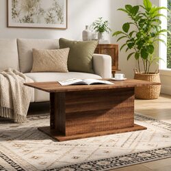 Engineered Wood Coffee Table in Brown Oak Finish