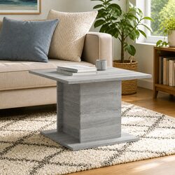 Living Room Coffee Table in Grey Engineered Wood