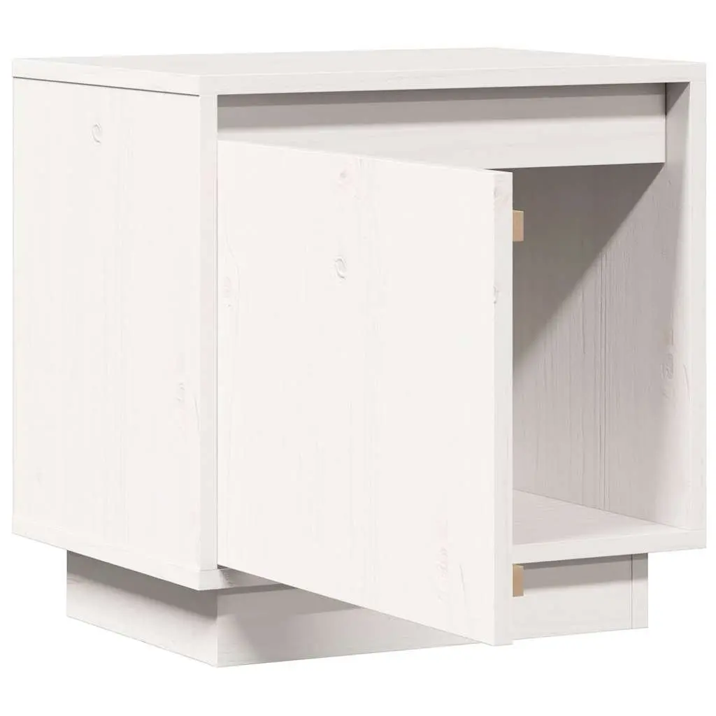 Bedside Cabinet White Solid Wood Pine Nightstand Bedroom Storage Table