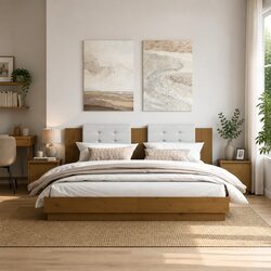 Solid Pinewood Bedside Cabinets 2 pcs 40x30x40 cm