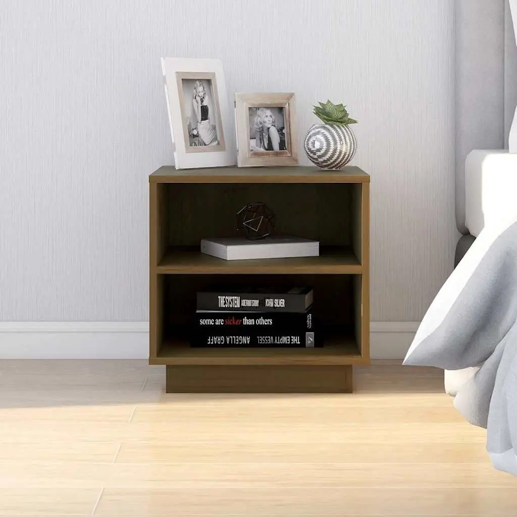 Bedside Tables Solid Wood Storage 40x34x40 cm Brown 2 Piece