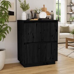 Wooden Sideboard Storage Cabinet with 4 Doors and Floating Feet