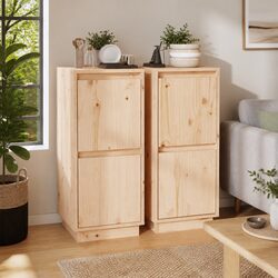 Pine Wood Sideboard Cabinet with 2 Doors
