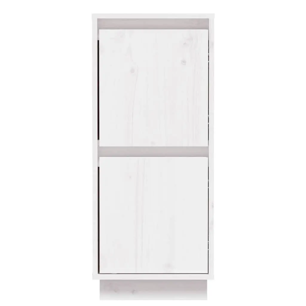 Sideboard Cabinet Set 2 pcs White Solid Wood Storage Buffet Cupboard Furniture