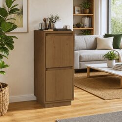 Wooden 2-Door Sideboard Storage Cabinet - Brown