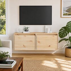 2 pcs Wall Cabinets 45x30x35 cm in Brown Solid Pine Wood