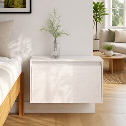 Floating Wall Cabinet - White Decorative Storage Unit