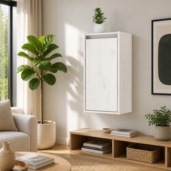 2 pcs Wall Cabinets White 30x30x60 cm Solid Pinewood