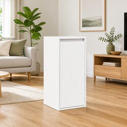 White Wall Cabinet 30x30x100 cm Solid Wood Storage Unit