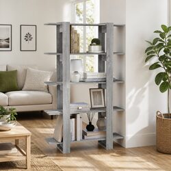 Sonoma Grey Book Cabinet with Spacious Shelving
