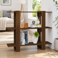 Brown Storage Book Cabinet Room Divider 100x30x87 cm