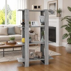 Grey Wooden Shelving Unit for Practical Use