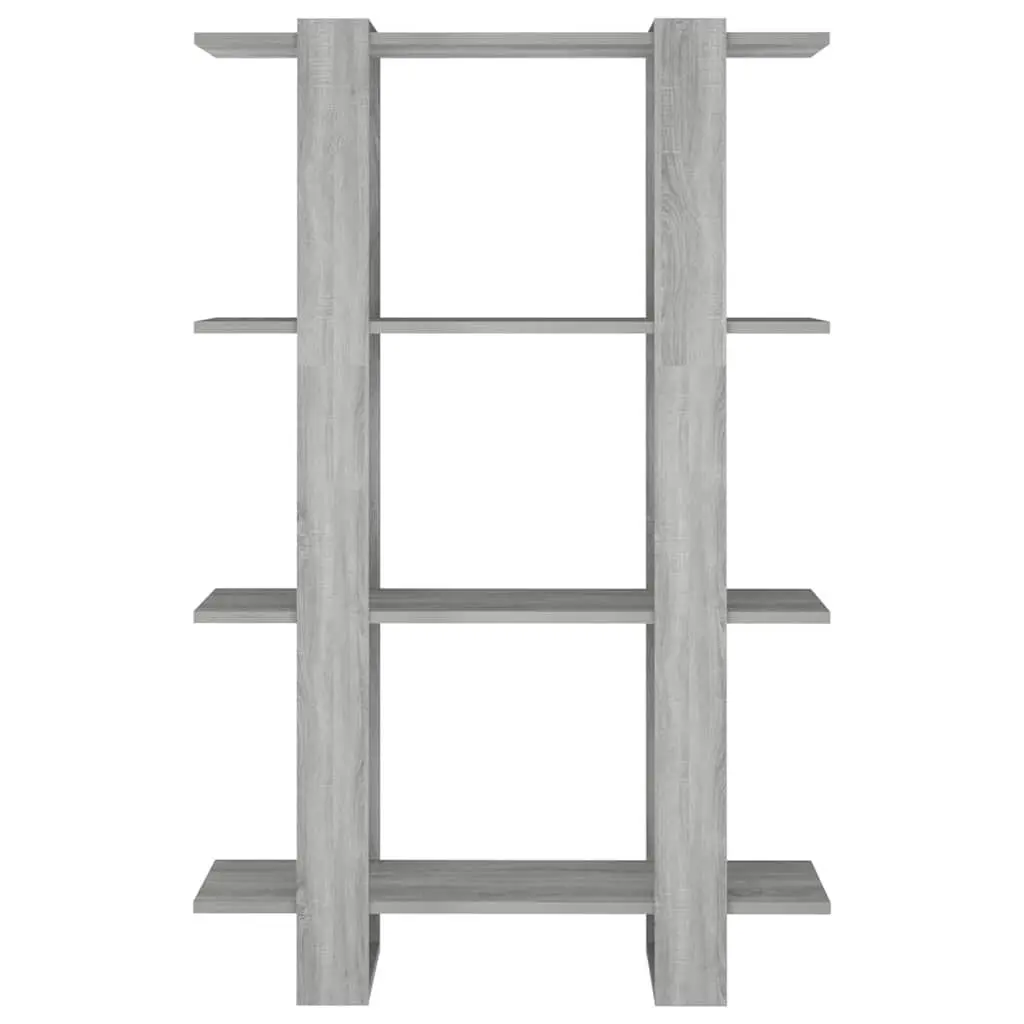 Book Cabinet Room Divider Grey Wooden Shelving Unit