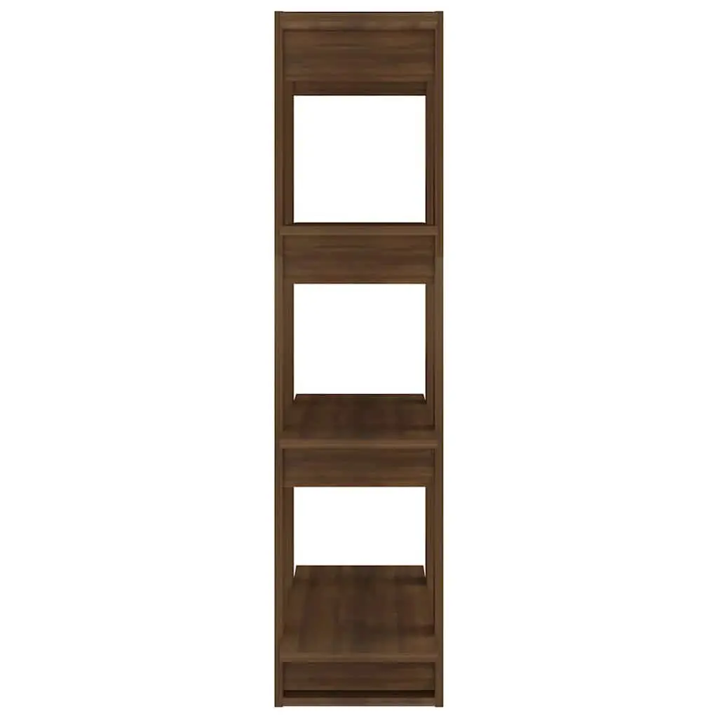 Wooden Bookshelf Storage Unit Room Divider Stable Construction 80x30x123.5cm Brown Oak
