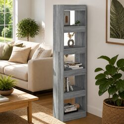 Storage Bookcase Room Divider Grey Sonoma 40x30x166cm
