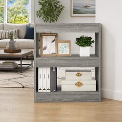 60x30x72 cm Grey Sonoma Room Divider and Book Cabinet