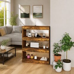 Engineered Wood Book Cabinet with Room Divider Functionality