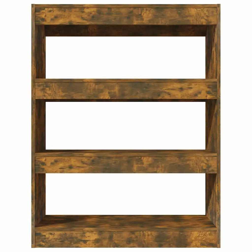 Book Cabinet Room Divider Storage Shelf Sturdy Engineered Wood 80x30x103cm Smoked Oak