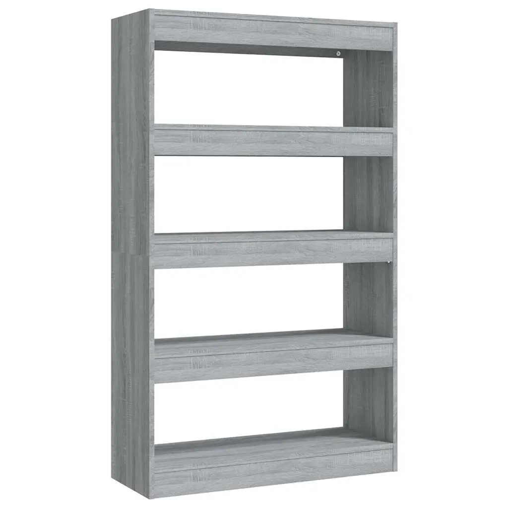 Wooden Room Divider Book Cabinet Grey 80x30x135cm Shelving Storage